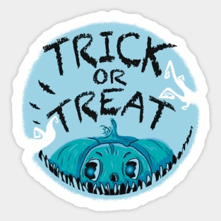 Blue night pumpkin Sticker